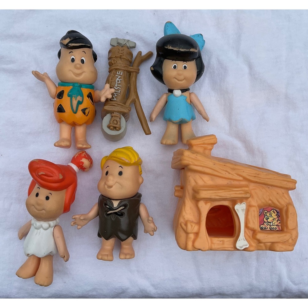 Hanna‎ Barbera The Flintstones 3" Figures Playset Vintage 1986 Toy Lot 6 pc